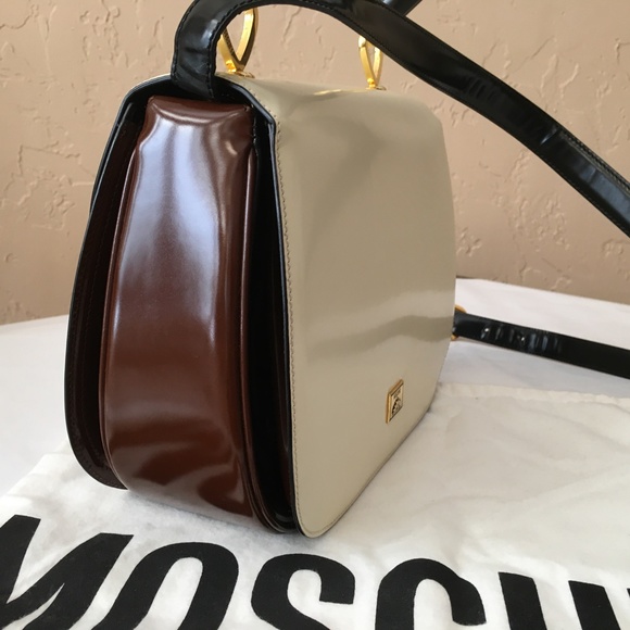 ❤️MOSCHINO❤️ Redwall Tricolor Polished Leather Bag - Picture 11 of 16